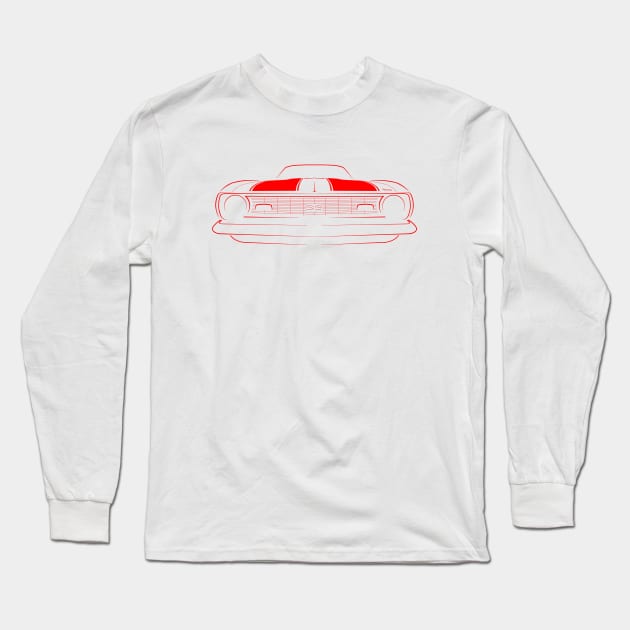 1968 Chevy Camaro - front stencil, red Long Sleeve T-Shirt by mal_photography